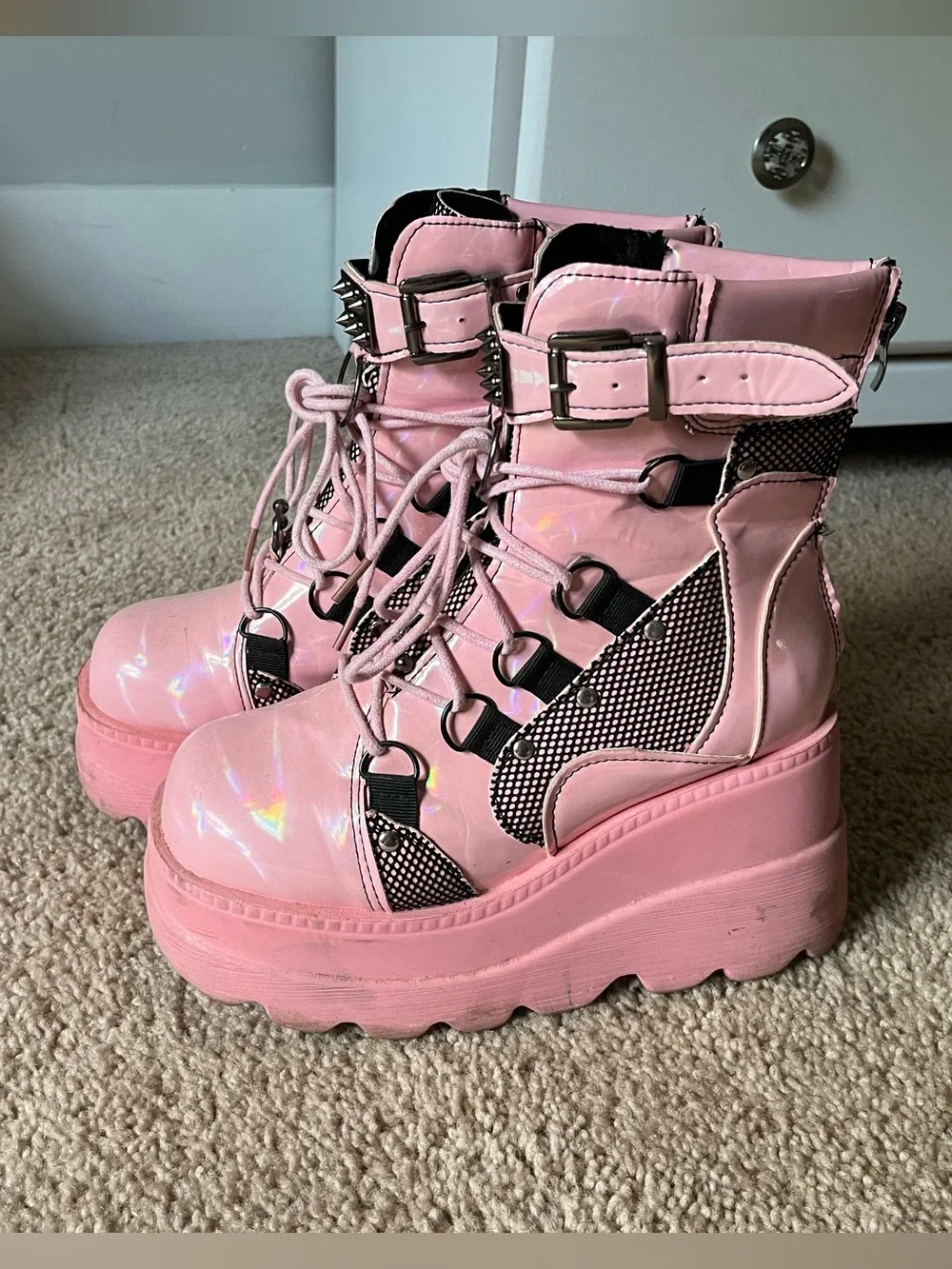 Pink Platform Boots
